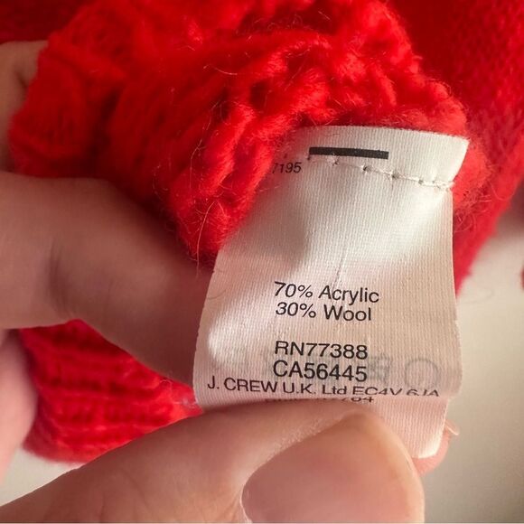 Madewell Drift Stitch Wool Blend Ombre Heart Print Red and Cream Sweater - Picture 7 of 8